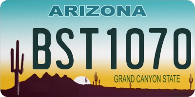 AZ license plate BST1070