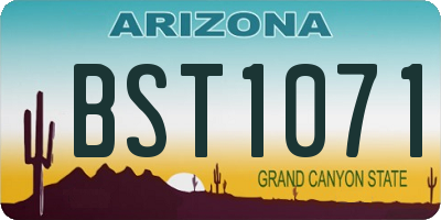 AZ license plate BST1071