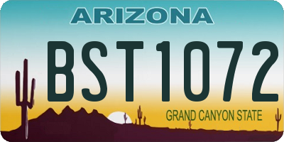 AZ license plate BST1072