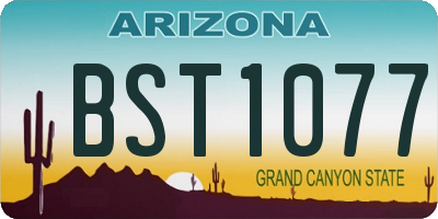 AZ license plate BST1077