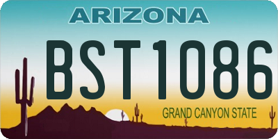 AZ license plate BST1086