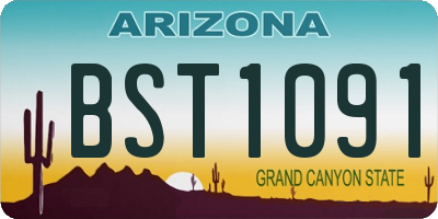 AZ license plate BST1091