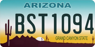 AZ license plate BST1094