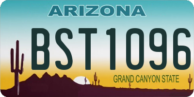 AZ license plate BST1096