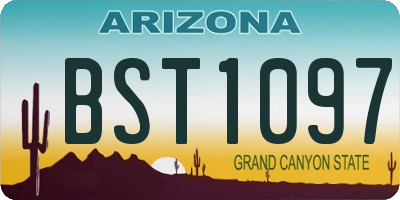 AZ license plate BST1097