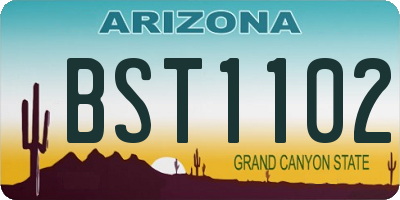 AZ license plate BST1102
