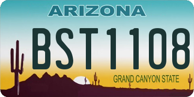 AZ license plate BST1108