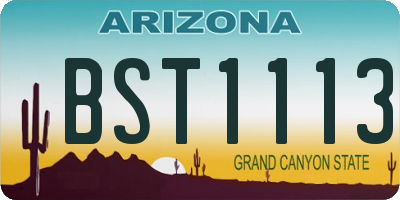 AZ license plate BST1113