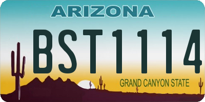 AZ license plate BST1114