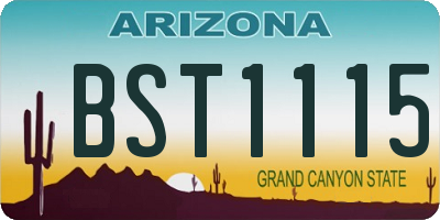 AZ license plate BST1115