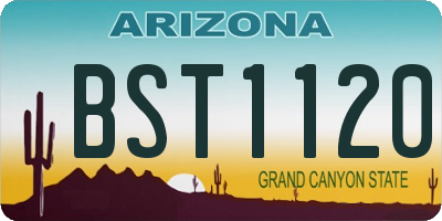 AZ license plate BST1120