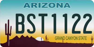 AZ license plate BST1122