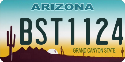 AZ license plate BST1124