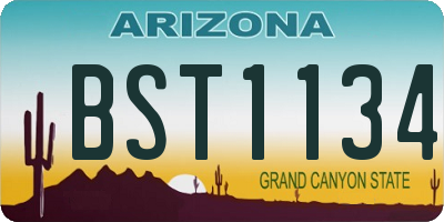 AZ license plate BST1134