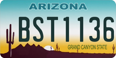 AZ license plate BST1136