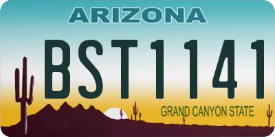 AZ license plate BST1141