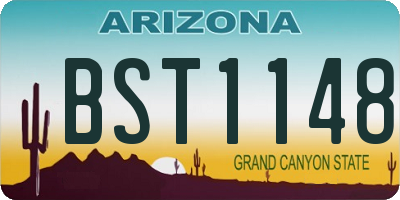 AZ license plate BST1148