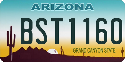 AZ license plate BST1160