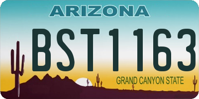 AZ license plate BST1163