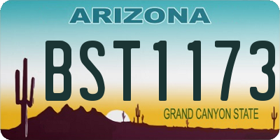 AZ license plate BST1173