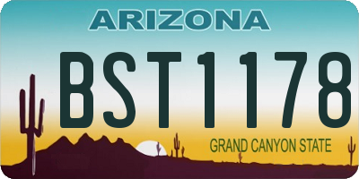 AZ license plate BST1178