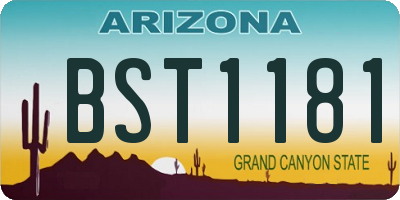 AZ license plate BST1181