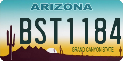 AZ license plate BST1184