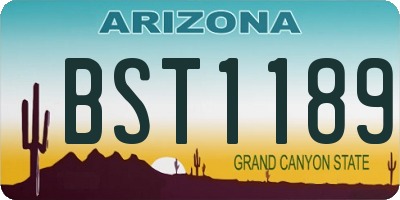 AZ license plate BST1189
