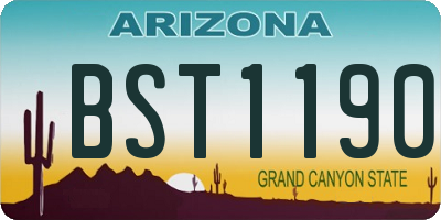 AZ license plate BST1190