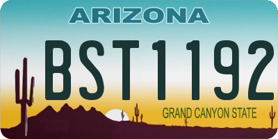 AZ license plate BST1192