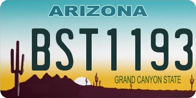 AZ license plate BST1193