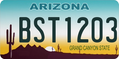 AZ license plate BST1203