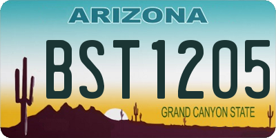 AZ license plate BST1205