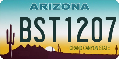 AZ license plate BST1207