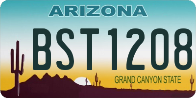 AZ license plate BST1208