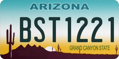 AZ license plate BST1221