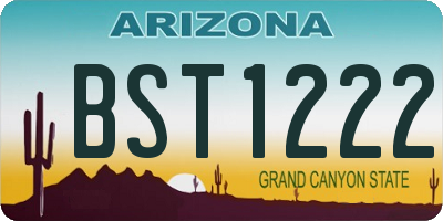 AZ license plate BST1222