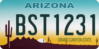 AZ license plate BST1231