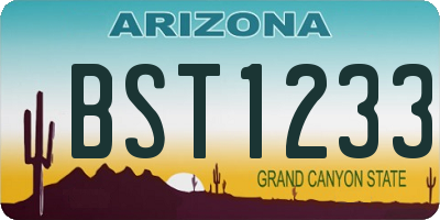 AZ license plate BST1233