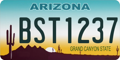AZ license plate BST1237