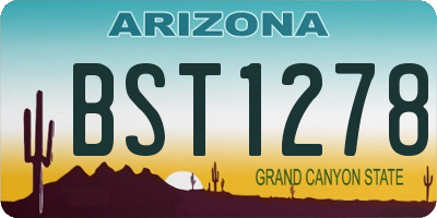 AZ license plate BST1278