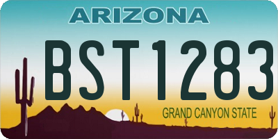 AZ license plate BST1283