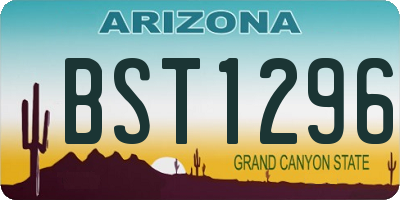 AZ license plate BST1296