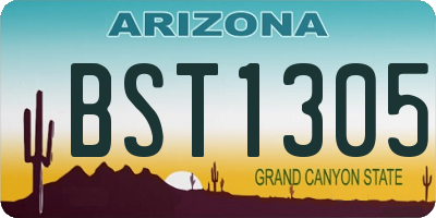 AZ license plate BST1305