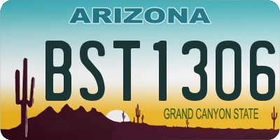 AZ license plate BST1306