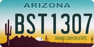 AZ license plate BST1307