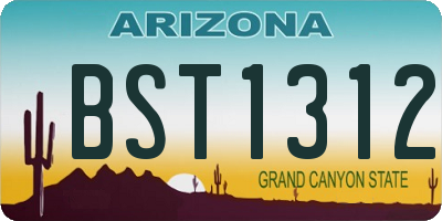 AZ license plate BST1312