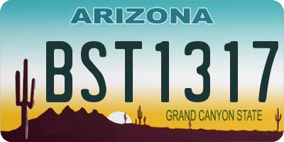 AZ license plate BST1317