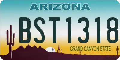 AZ license plate BST1318