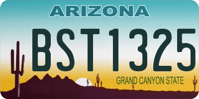 AZ license plate BST1325